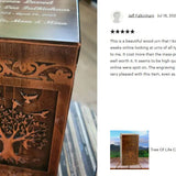 Tree Of Life Carved Adult Cremation Urn - Free Engraving - Free Shipping
