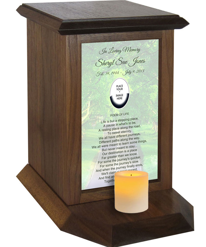 Tree Lined Road Poem Urn