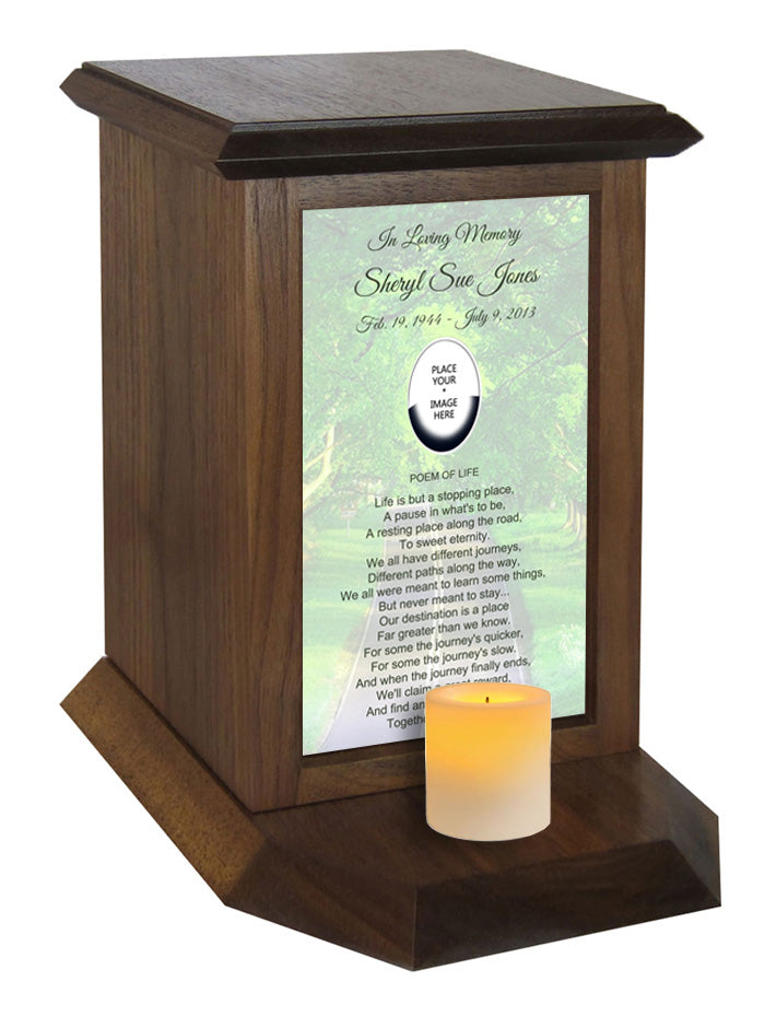 Tree Lined Road Poem Urn