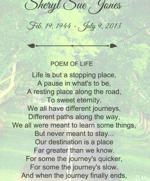 Poem of Life Urn