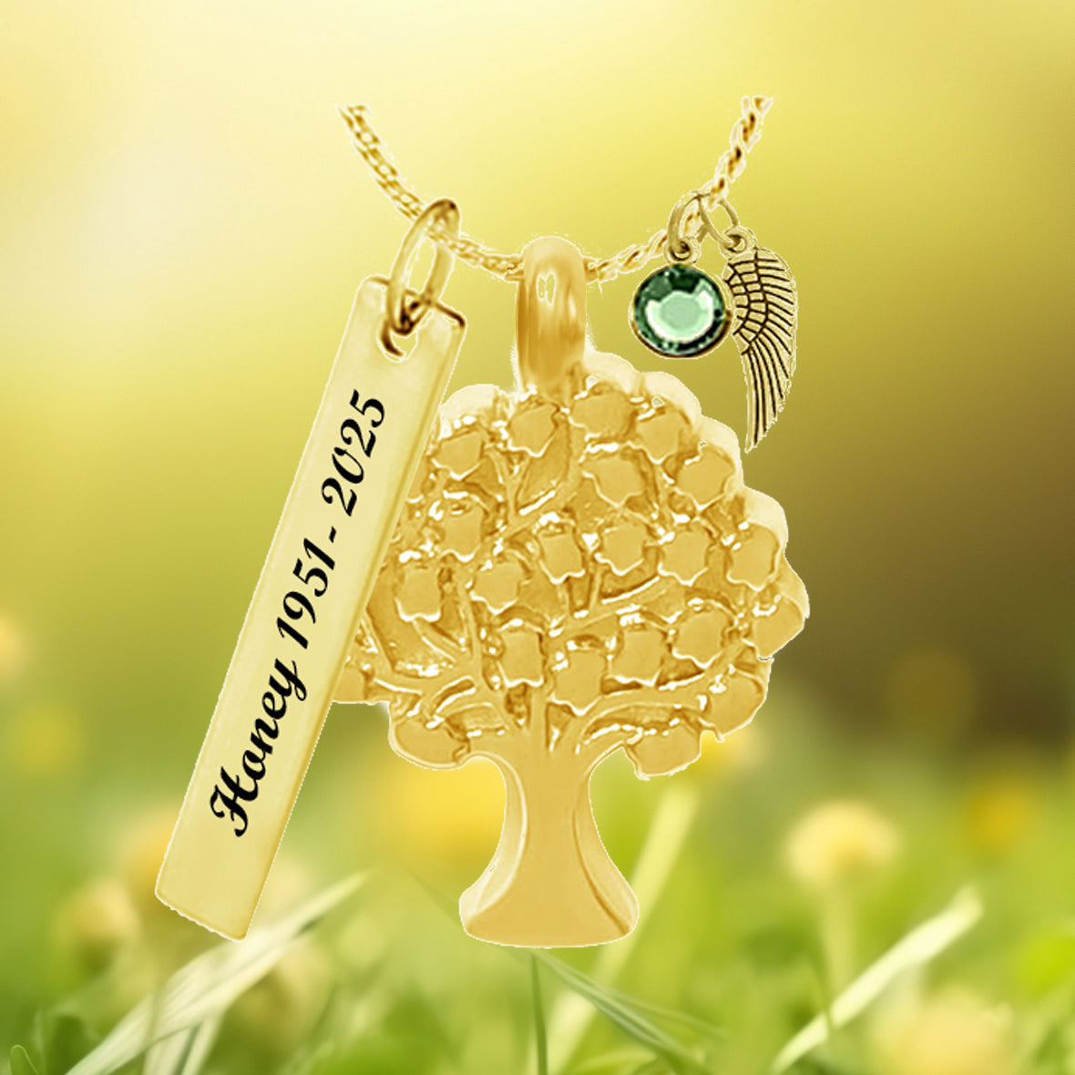 Tree of Life Gold Jewelry Urn - Love Charms® Option