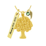 Tree of Life Gold Jewelry Urn - Free Chain - Love Charms® Option