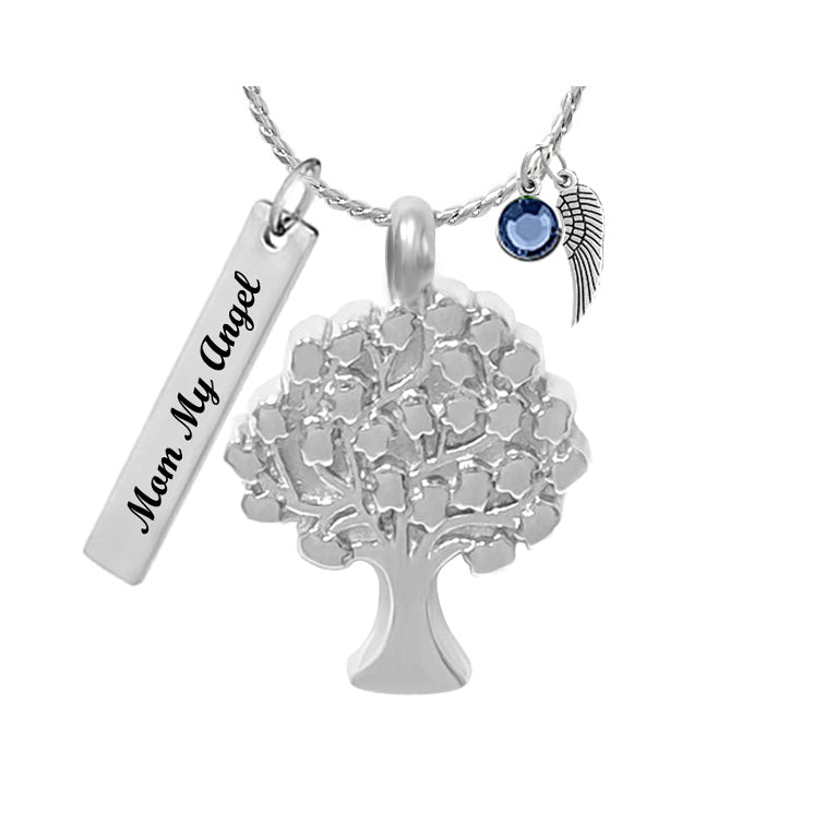 Tree of Life Stainless Jewelry Urn For Ashes - Love Charms® Option
