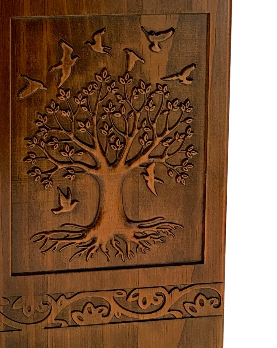 Tree Of Life Carved Adult Cremation Urn - Free Engraving - Free Shipping