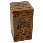 Tree Of Life Carved Adult Cremation Urn - Free Engraving - Free Shipping