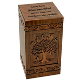 Tree Of Life Carved Adult Cremation Urn - Free Engraving - Free Shipping