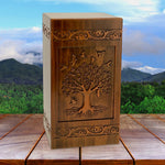 Tree Of Life Carved Adult Cremation Urn - Free Engraving - Free Shipping
