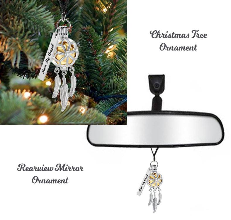 Gold Dreamcatcher Ornament Urn - Engraved Tag Option