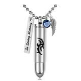 Tribal Bullet Magnum Pendant Keepsake Urn - Love Charms Option
