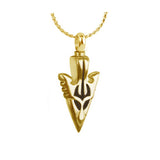 Arrowhead Tribal Gold Pendant Urn - Love Charms™ Option 
