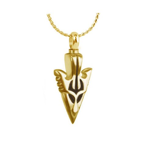 Arrowhead Tribal Gold Pendant Urn - Love Charms™ Option 