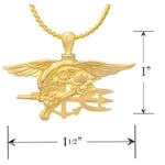 Navy Seal Trident 10KT or 14KT Gold Cremation Jewelry Urn - SHIPS NOW