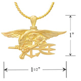 Navy Seal Trident 10KT or 14KT Gold Cremation Jewelry Urn - SHIPS NOW