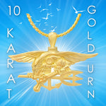 Navy Seal Trident 10KT or 14KT Gold Cremation Jewelry Urn - SHIPS NOW