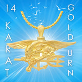 Navy Seal Trident 10KT or 14KT Gold Cremation Jewelry Urn - SHIPS NOW