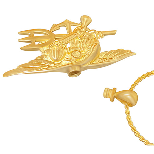 Navy Seal Trident Gold Cremation Jewelry Urn - Love Charms® Option