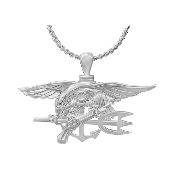Navy Seal Trident Stainless Cremation Jewelry Urn - Love Charms® Option