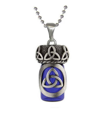 Trinity Blue Cobalt Pendant Urn - Love Charms Option