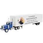 Trailer Cremation Urn & Peterbilt 379 Blue Truck Décor