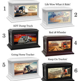 Truck Driver Local & Over The Road USA Adult or Medium Wood Keep The Memory® Cremation Urn 