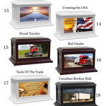Truck Driver Local & Over The Road USA Adult or Medium Wood Keep The Memory® Cremation Urn 