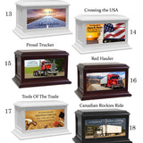 Truck Driver Local & Over The Road USA Adult or Medium Wood Keep The Memory® Cremation Urn 