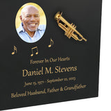 Trumpet Wood Adult Cremation Urn - Miniature Trumpet - Photo Option