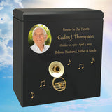 Tuba or Sousaphone Wood Adult Cremation Urn - Miniature Tuba or Sousaphone - Photo Option