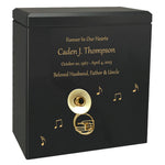 Tuba or Sousaphone Wood Adult Cremation Urn - Miniature Tuba or Sousaphone - Photo Option