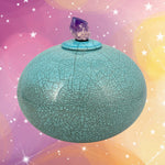 Peace & Love Turquoise Purple Crystal Raku Cremation Adult or Mini Urn - Personalization Option