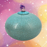 Peace & Love Turquoise Purple Crystal Raku Cremation Adult or Mini Urn - Personalization Option