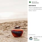 Sea Turtle Raku Keepsake Cremation Urn - Personalization Option