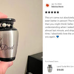 Land Turtle Pewter Keepsake Urn - Love Charms™ Option