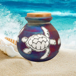 Sea Turtles Raku Cremation Adult or Medium Urn - Personalization Option