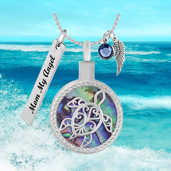 Sea Turtle Shimmering Beach Rainbow Jewelry Urn - Love Charms® Option