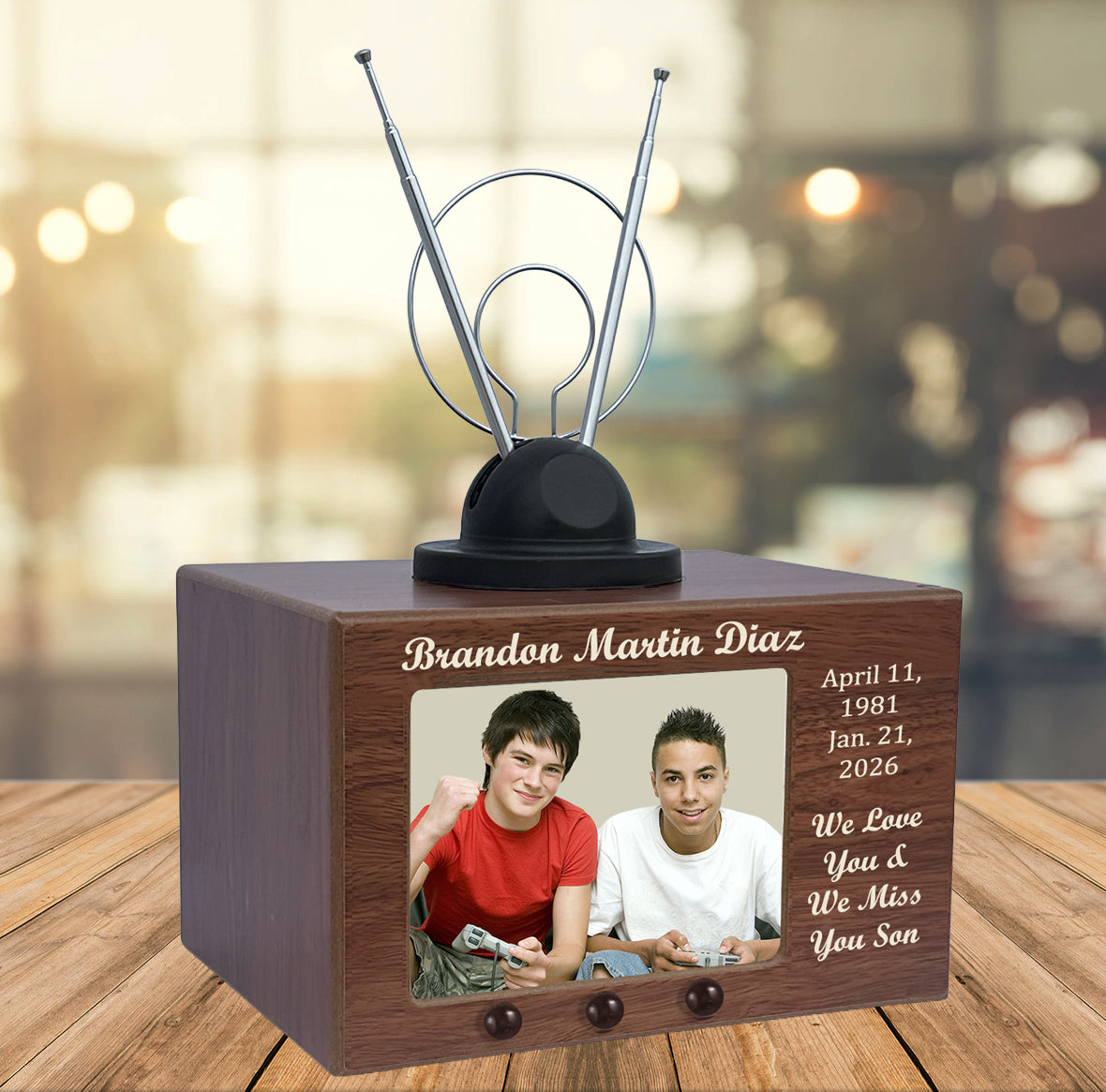 Gamer & Television Set Wood Cremation Urn - Free Photo