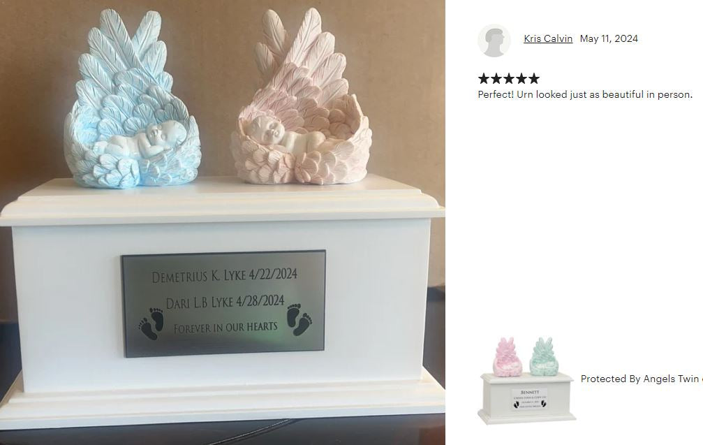 Twin or Triplet In Loving Arms Infant Urn