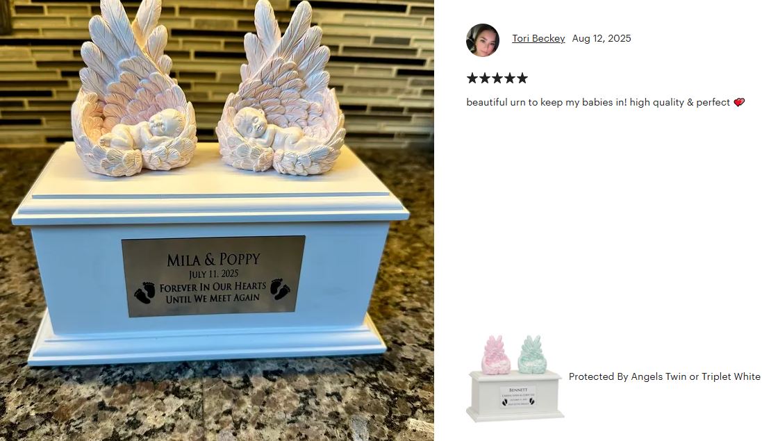 Twin or Triplet In Loving Arms Infant Urn