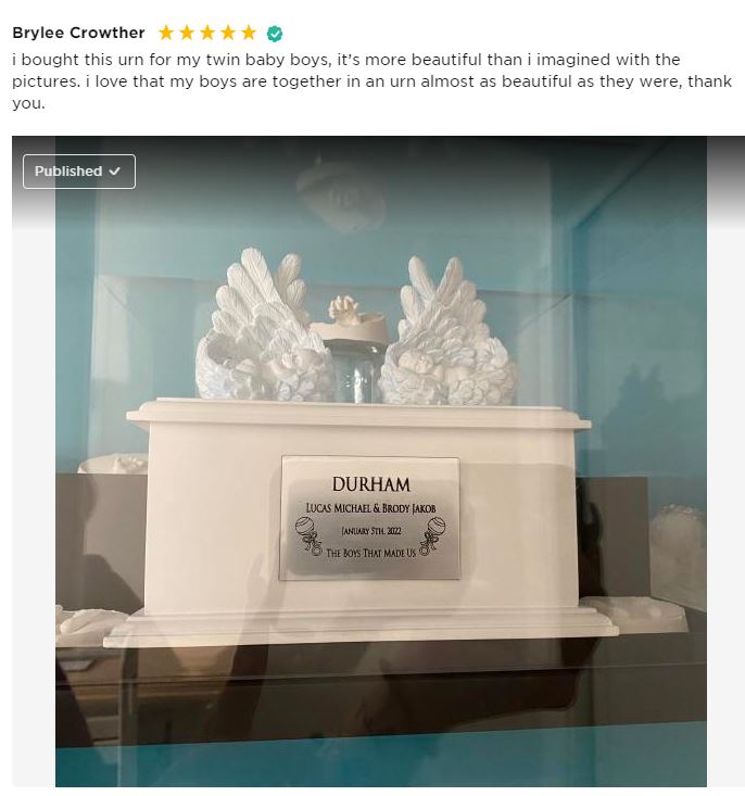 Twin or Triplet In Loving Arms Infant Urn