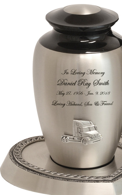 Pewter Medallion Companion Urns 