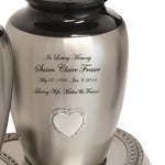 Pewter Medallion Companion Urns