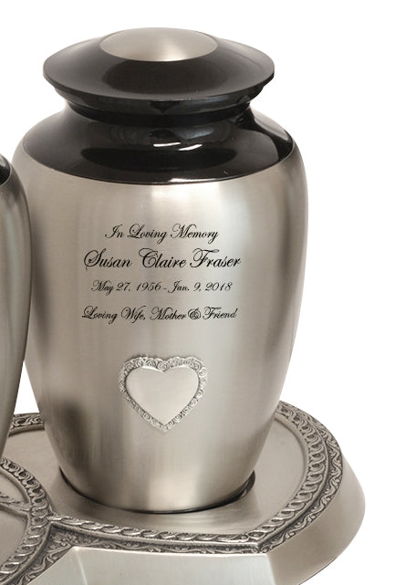 Pewter Medallion Companion Urns