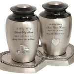 Pewter Medallion Companion Urns 