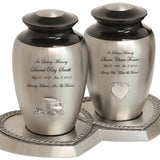Pewter Medallion Companion Urns 