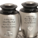 Pewter Medallion Companion Urns
