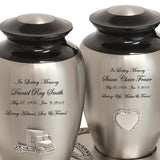 Pewter Medallion Companion Urns