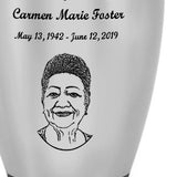 Two Toned Pewter Photo Engraved Cremation Urn