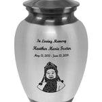 Two Toned Elegance Photo Engraved Child Urn