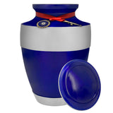 US Navy Blue Master Rifle Cremation Urn - Adult Military Navy Rifle Urn - Pro Diamond Engraving