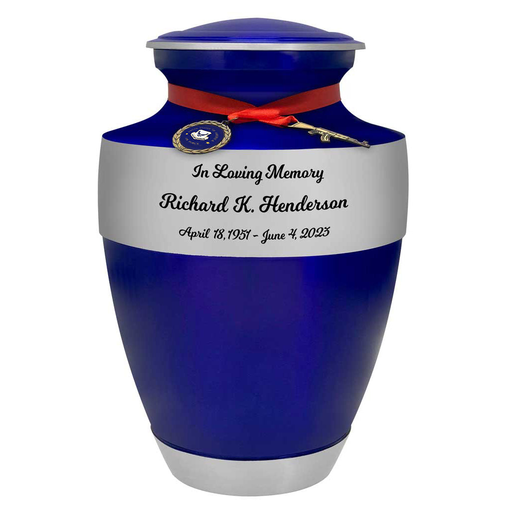 Ai Force Blue Master Rifle Cremation Urn - Adult Military Air Force Rifle Urn